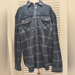 Howler Bros Mens Quintana Quilted Flannel Blue Plaid Workwear XXL Gorpcore